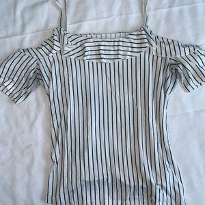 off the shoulder tshirt with straps